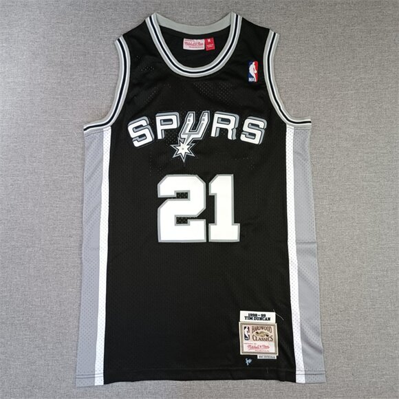 Mens Tim Duncan Black Stitched Jersey